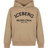 Iceberg Kids Felpa Beige con Cappuccio con Stampa Logo Nero per Bambini