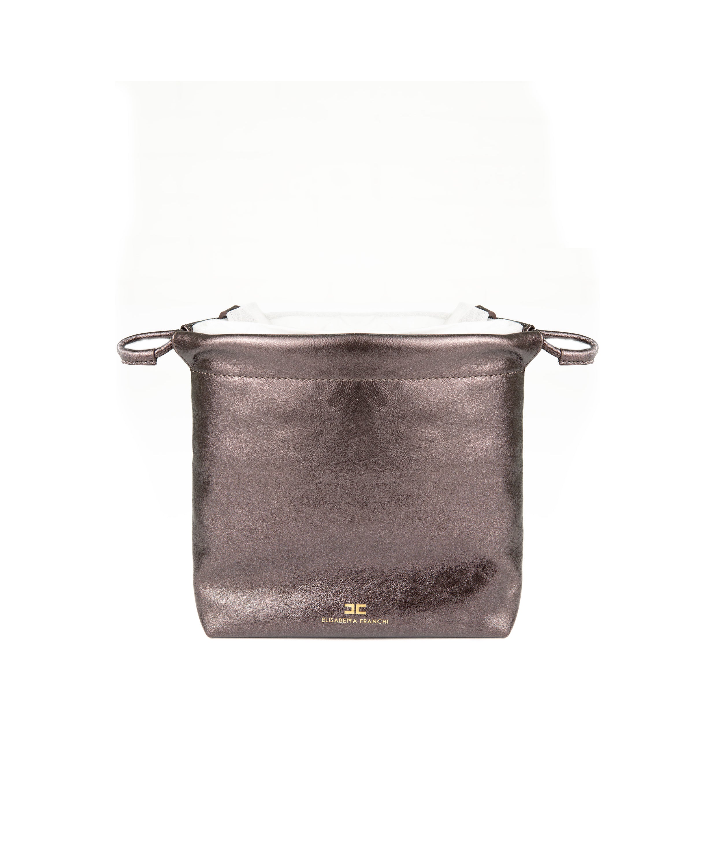 Elisabetta Franchi La Mia Bambina Borsetta Dark Choccolate a Spalla con Tracolla e Motivo Logo All-over per Bambine