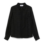 Moschino Kids Camicia Nera con Jacquard per Bambine