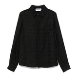 Moschino Kids Camicia Nera con Jacquard per Bambine