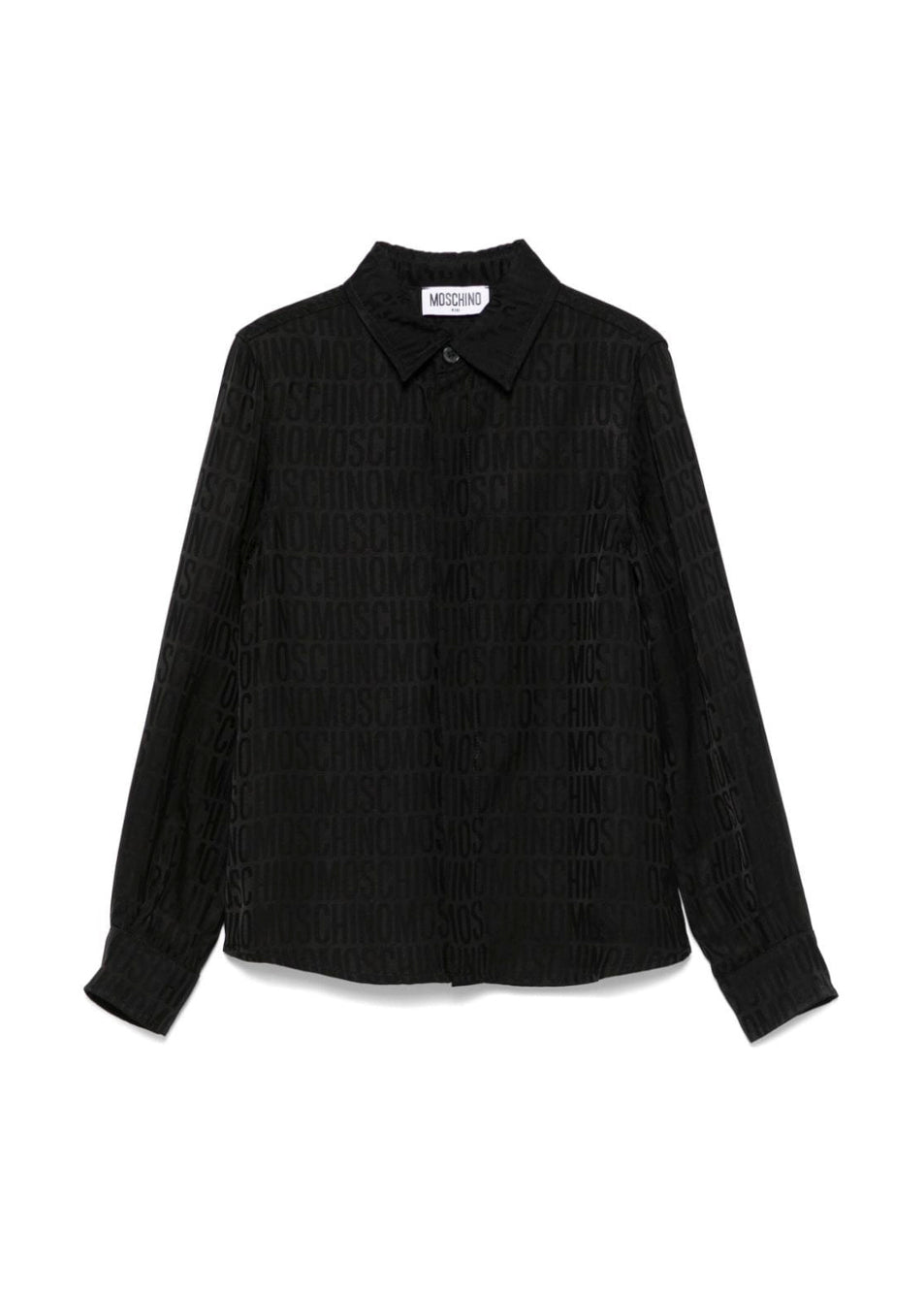 Moschino Kids Camicia Nera con Jacquard per Bambine