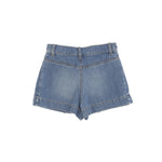 Elisabetta Franchi La Mia Bambina Short in Denim Blu con Dettaglio Logo per Bambine