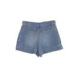 Elisabetta Franchi La Mia Bambina Short in Denim Blu con Dettaglio Logo per Bambine