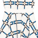 Elisabetta Franchi La Mia Bambina Abito Avorio con Motivo Catene Blu per Bambine