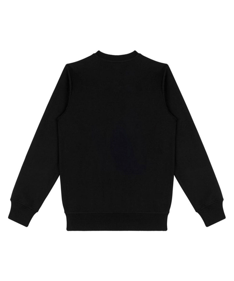 Moschino Kids Felpa Girocollo Nera con Stampa per Bambini