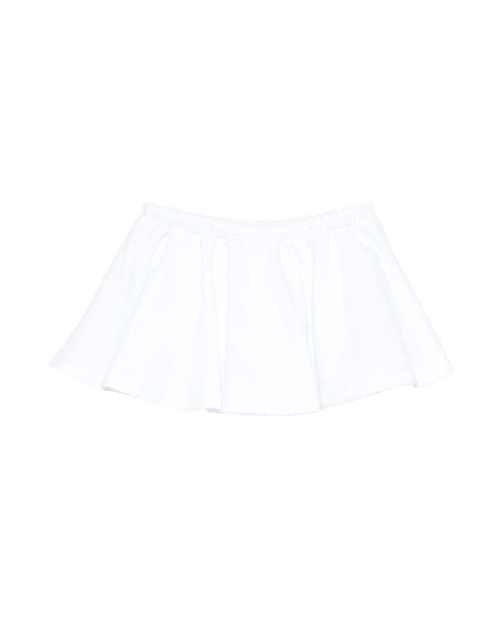 Msgm Kids Short Bianco con Logo Ricamato per Bambine