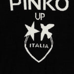 Pinko Kids Abito Nero in Maglia con Intarso Logo per Bambine (dettaglio)