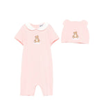 Moschino Kids Set Pagliaccetto+Cappello Rosa per Neonate