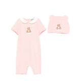 Moschino Kids Set Pagliaccetto+Cappello Rosa per Neonate