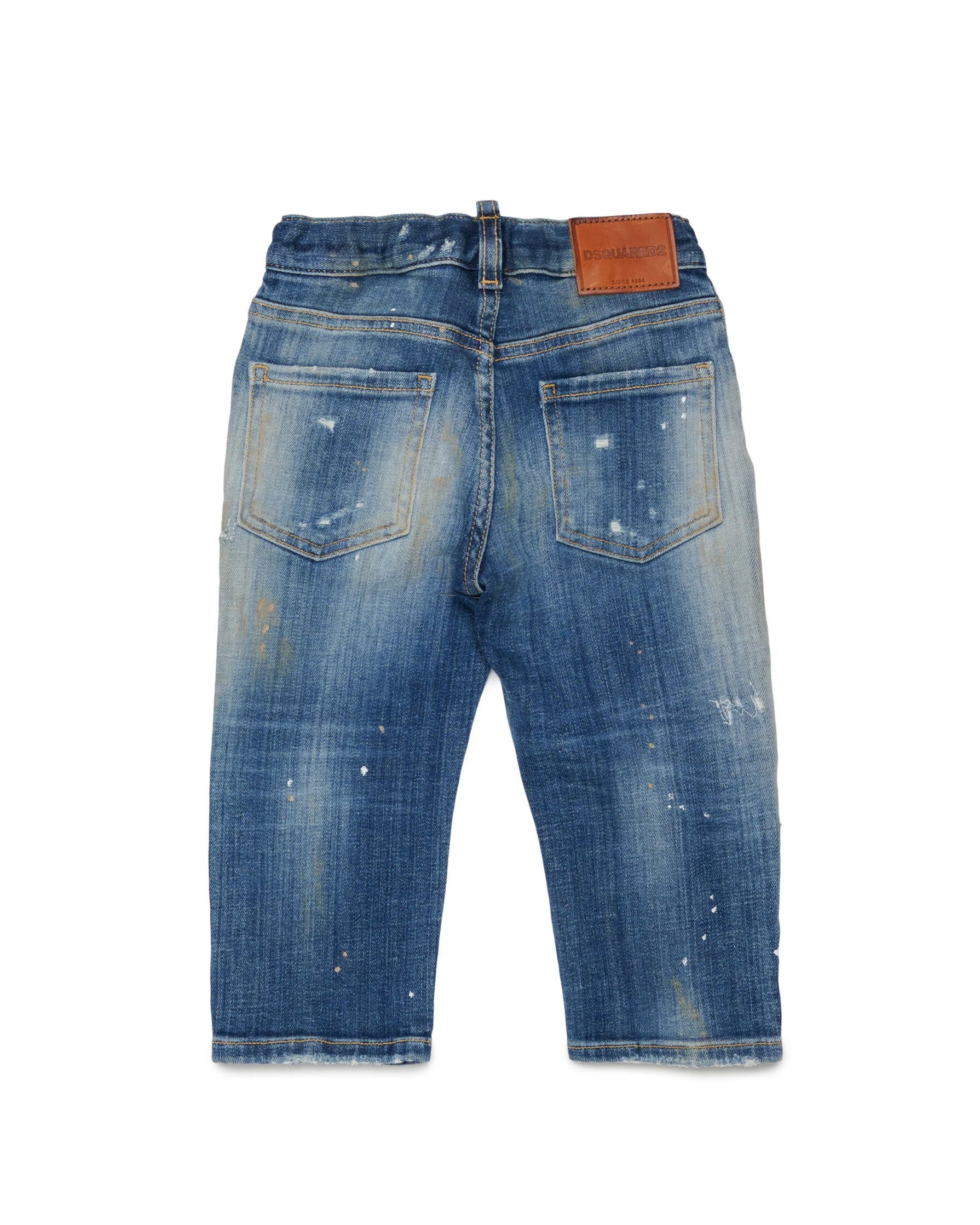 Dsquared2 Kids Pantalone in Denim con Patch per Neonati
