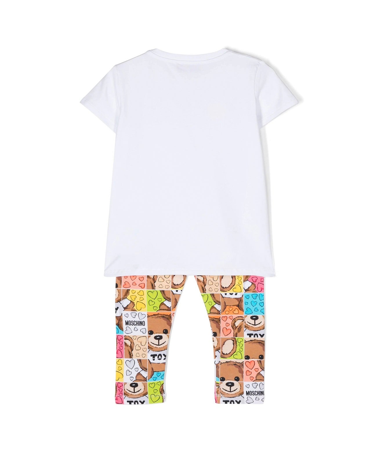 Moschino Kids Completo T-Shirt e leggings con Stampa Puzzle