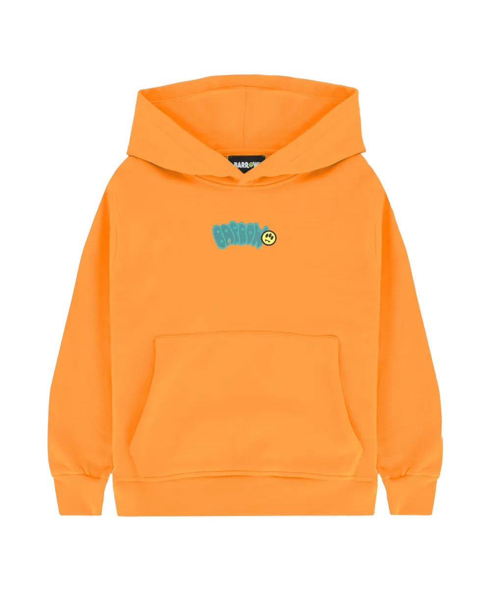 Barrow Kids Felpa Arancione con Cappuccio con Stampa Logo per Bambini