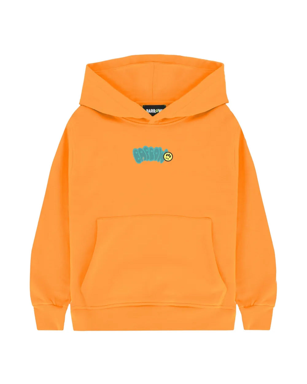 Barrow Kids Felpa Arancione con Cappuccio con Stampa Logo per Bambini