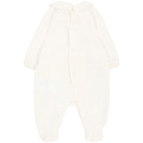 Moschino Kids Tutina Panna in Cotone con Colletto e Stampa Teddy Bear Unisex per Neonati