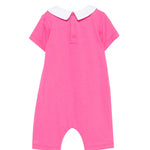 Moschino Kids Pagliaccetto Fuxia con Logo Teddy Bear per Neonati