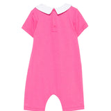 Moschino Kids Pagliaccetto Fuxia con Logo Teddy Bear per Neonati