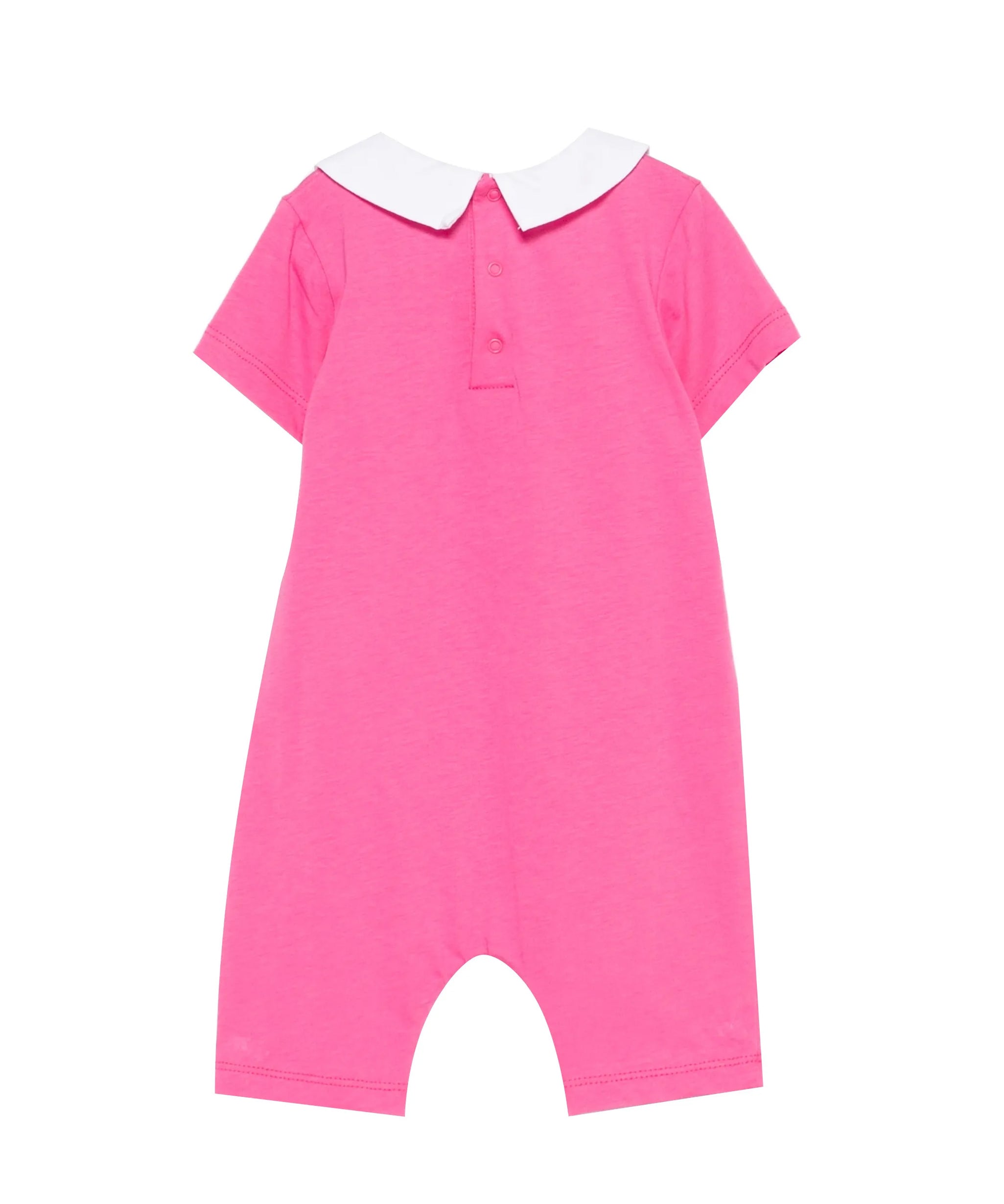 Moschino Kids Pagliaccetto Fuxia con Logo Teddy Bear per Neonati