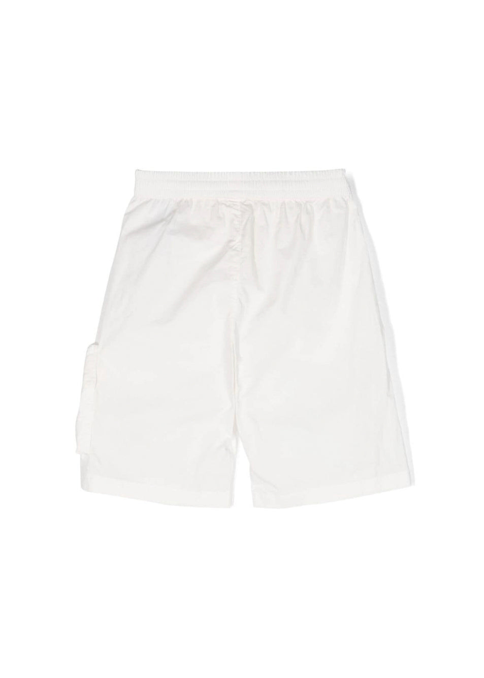 C.P. Company Kids Short Cargo Bianco con Applicazione Logo per Bambini