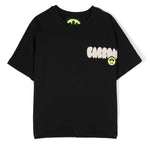 Barrow Kids T-shirt Nera con Stampa Logo e Orsetto fronte