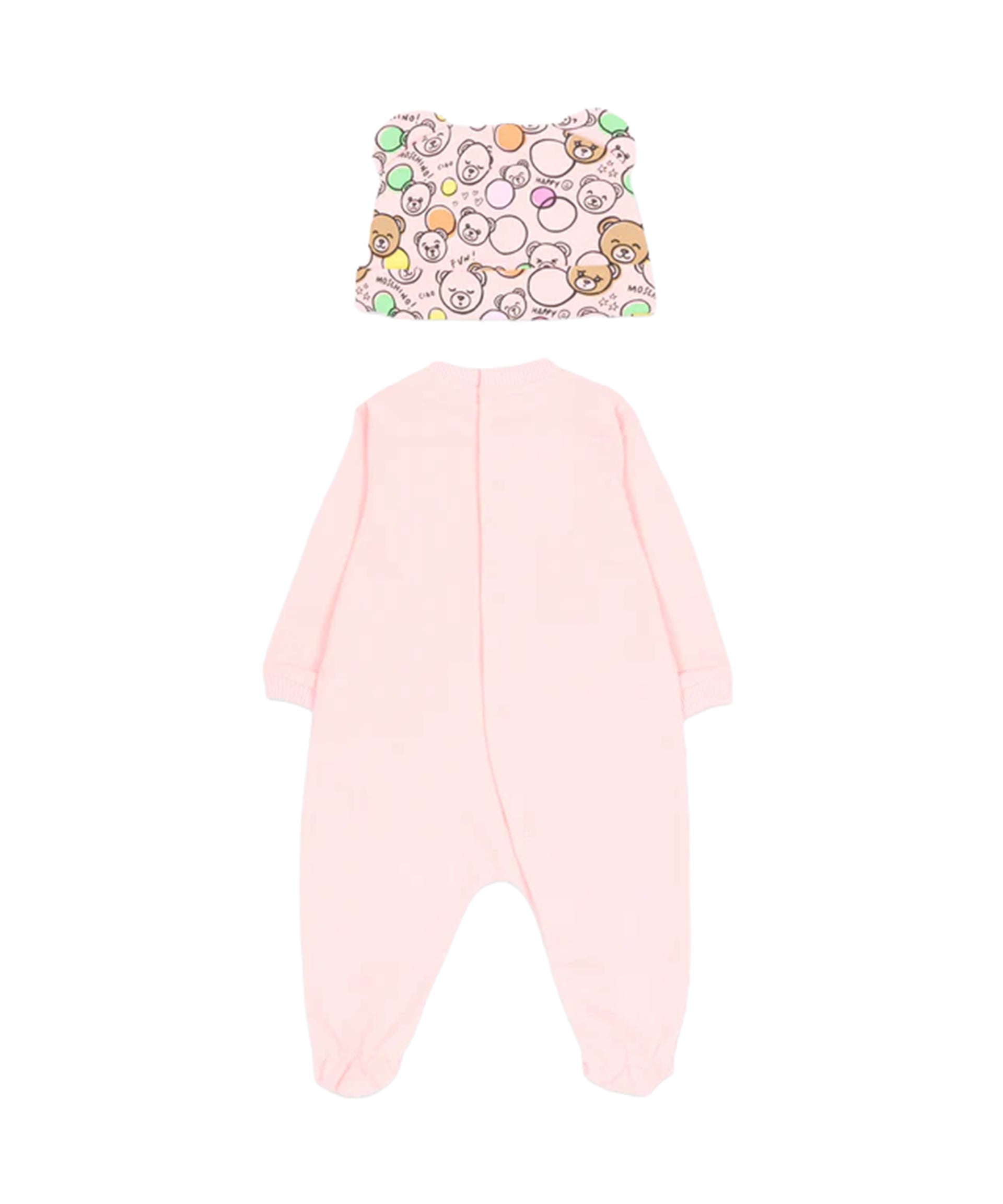 Moschino Kids Tutina+Cappellino Rosa/Fantasia con Teddy Bear per Neonate