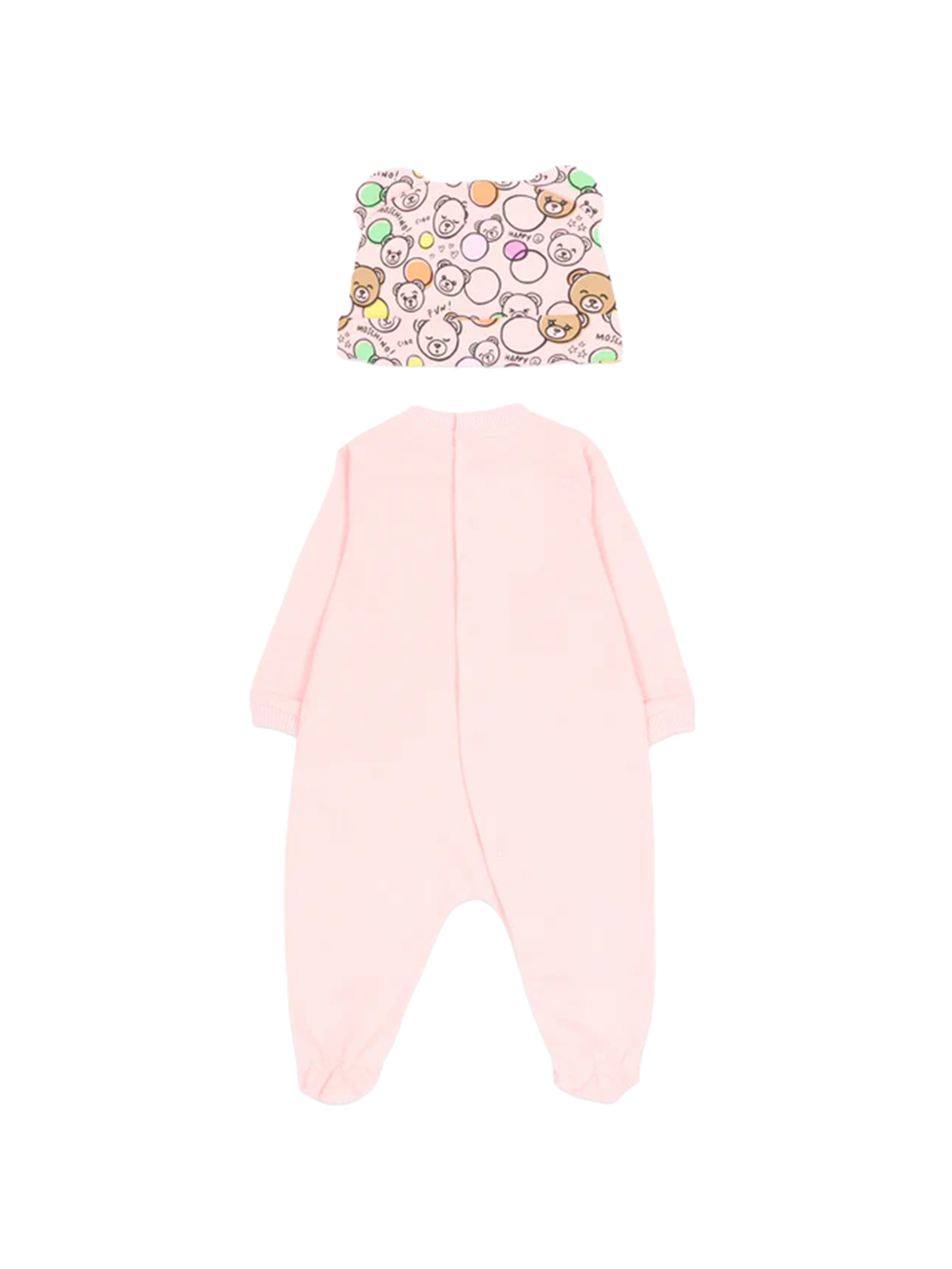 Moschino Kids Tutina+Cappellino Rosa/Fantasia con Teddy Bear per Neonate