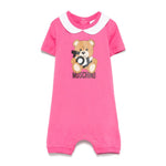 Moschino Kids Tutina Fucsia con Stampa Toy per Neonati