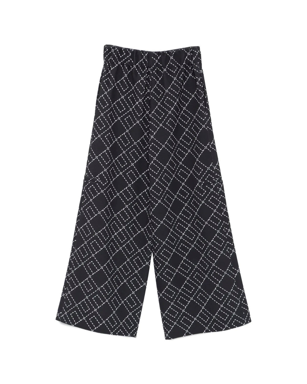 Elisabetta Franchi La Mia Bambina Pantaloni Neri con Logo Geometrico per Bambine