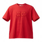 Elisabetta Franchi La Mia Bambina T-Shirt Rosso con Logo per Bambine