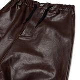 Maison Margiela Kids Pantalone in Pelle Marrone Scuro Unisex