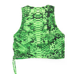 4GIVENESS Copricostume Top Fantasia Rainbow Boa Verde per Bambine