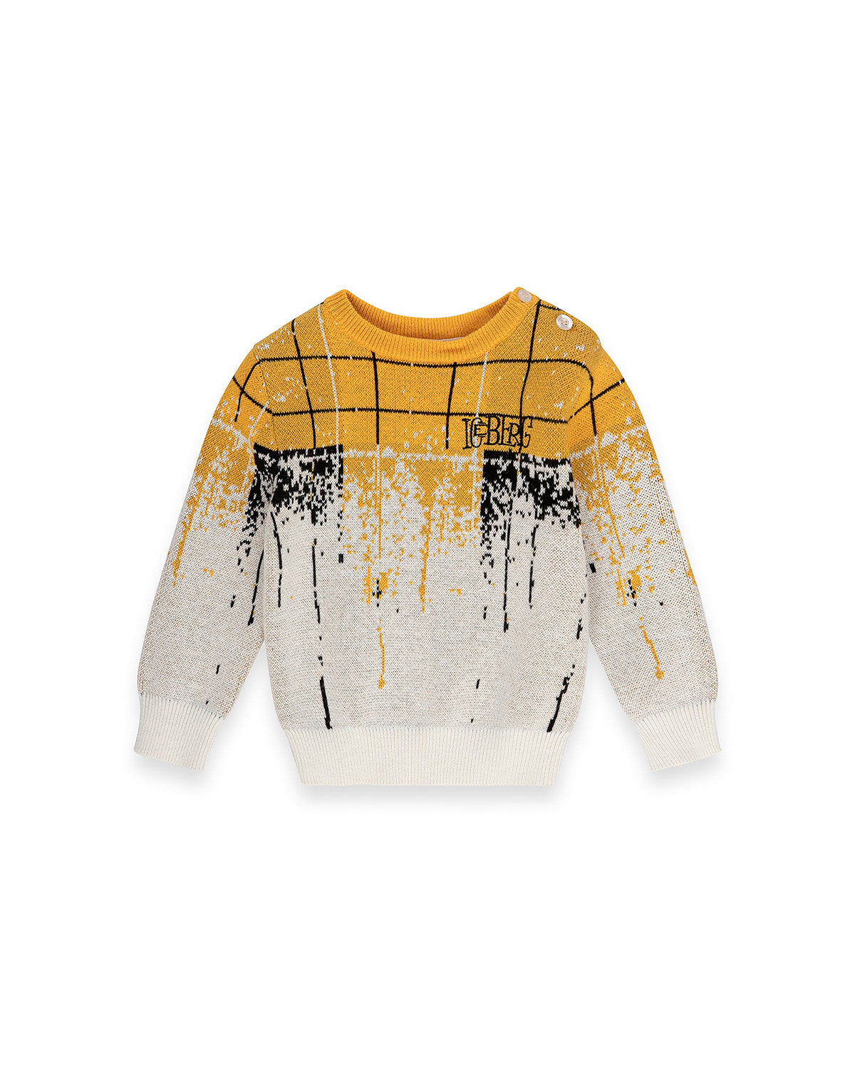 Iceberg Kids Maglione Girocollo Bicolore per Neonati