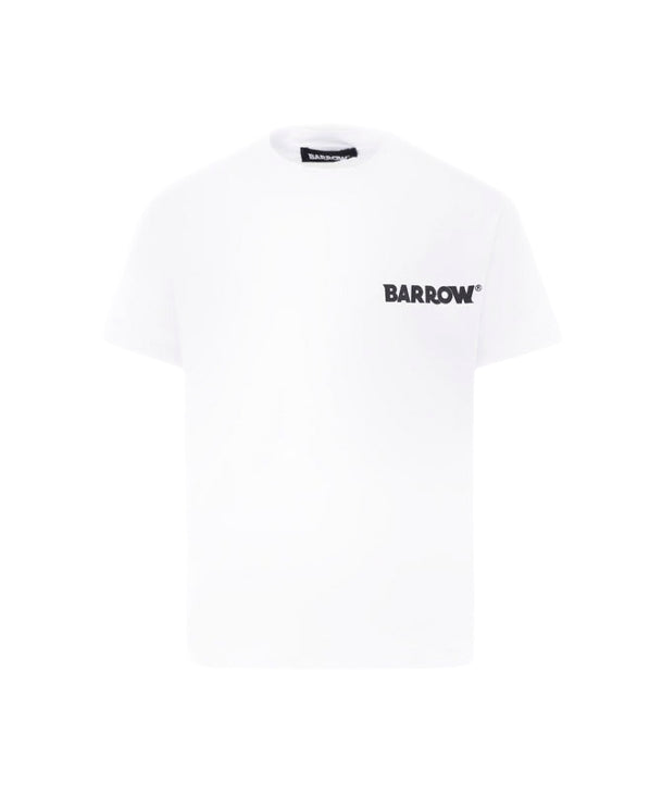 Barrow Kids T-Shirt Bianca con Stampa Retro Palms per Bambini
