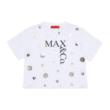 Max & Co Kids T-Shirt Bianco con Applicazione e Logo per Bambine