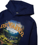Dsquared2 Kids Felpa Blu con Stampa Heritage per Bambini