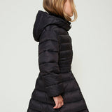 Twinset Kids Piumino Trapuntato Nero con Cintura per Bambine