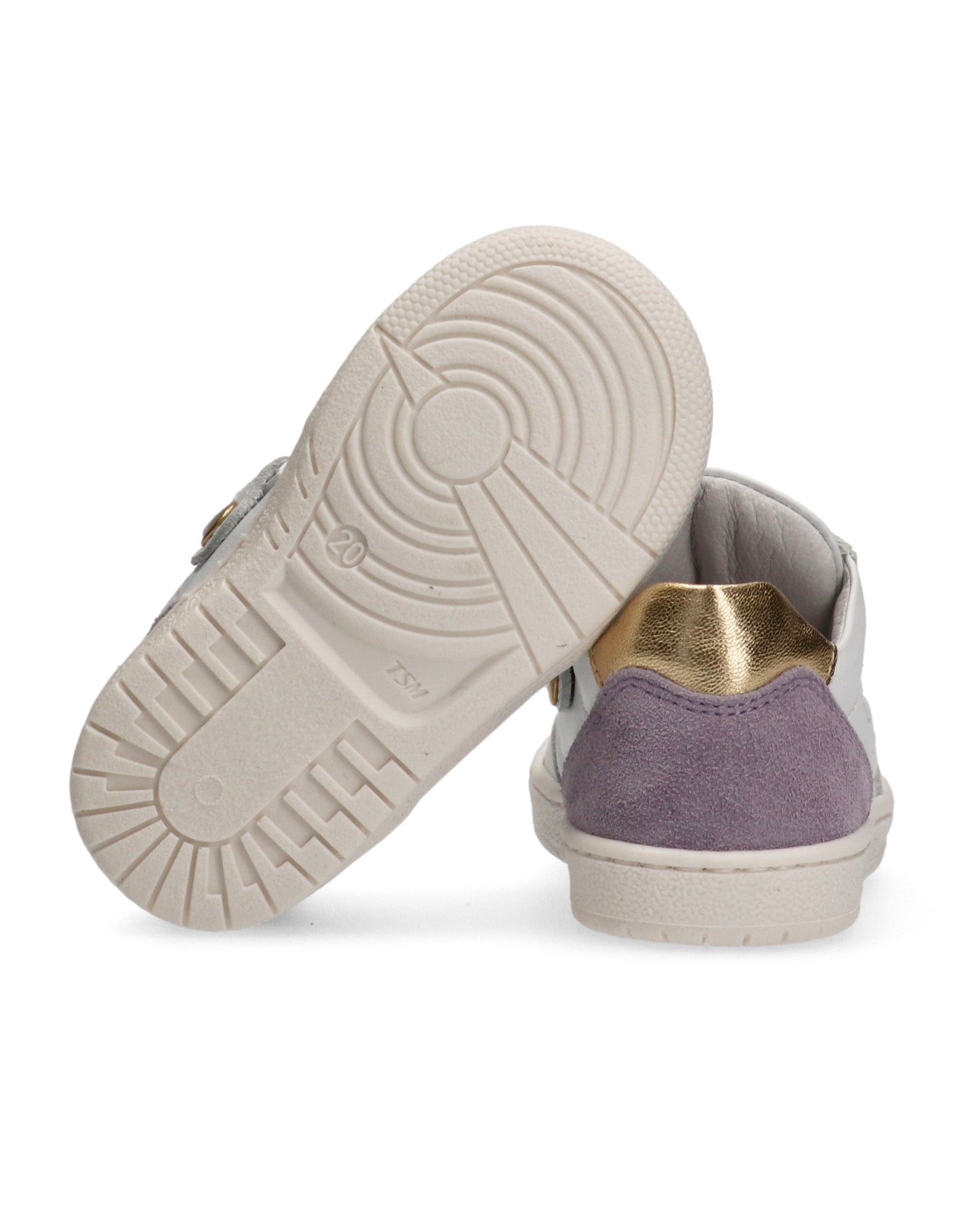 Elisabetta Franchi La Mia Bambina Sneakers Bianco/Oro/Lilla con Logo per Neonate
