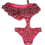 Costume Intero 4giveness Bambina Fucsia con Rouches