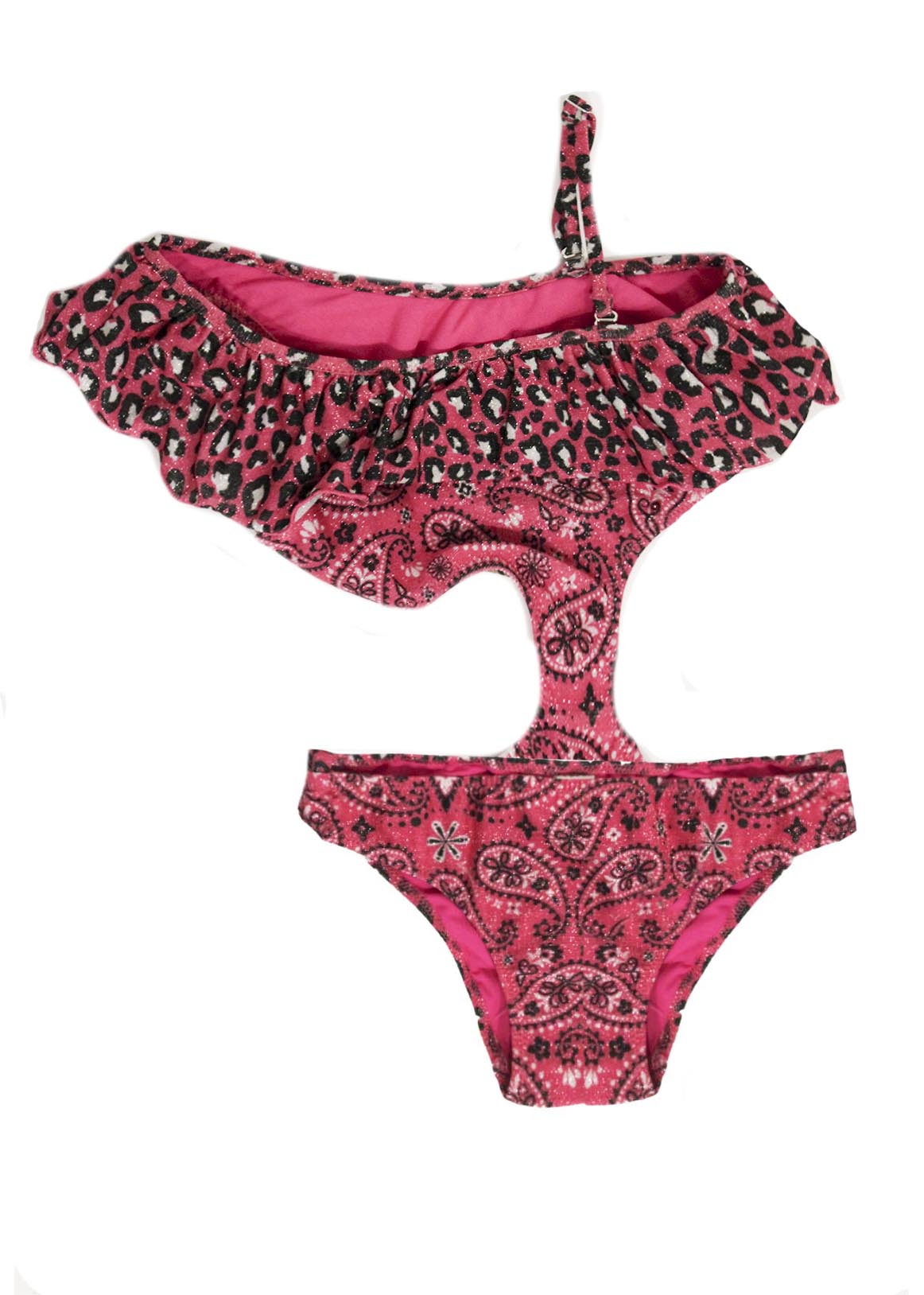 Costume Intero 4giveness Bambina Fucsia con Rouches