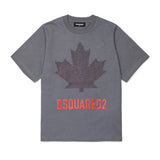 Dsquared2 Kids T-Shirt Antracite con Stampa Unisex
