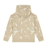 Calvin Klein Kids Felpa Beige con Cappuccio con Logo Monogram per Bambini (retro)