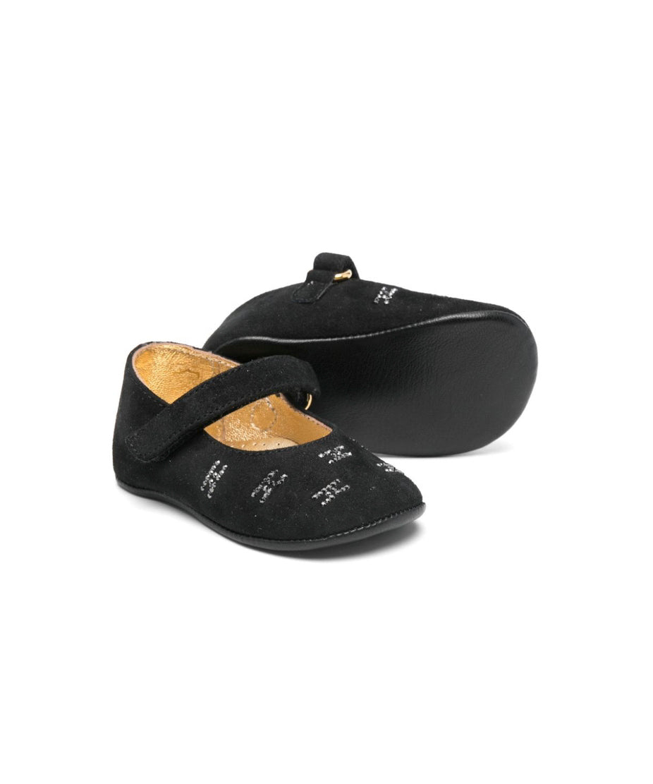 Elisabetta Franchi La Mia Bambina Ballerina Nera con Strass per Neonate 