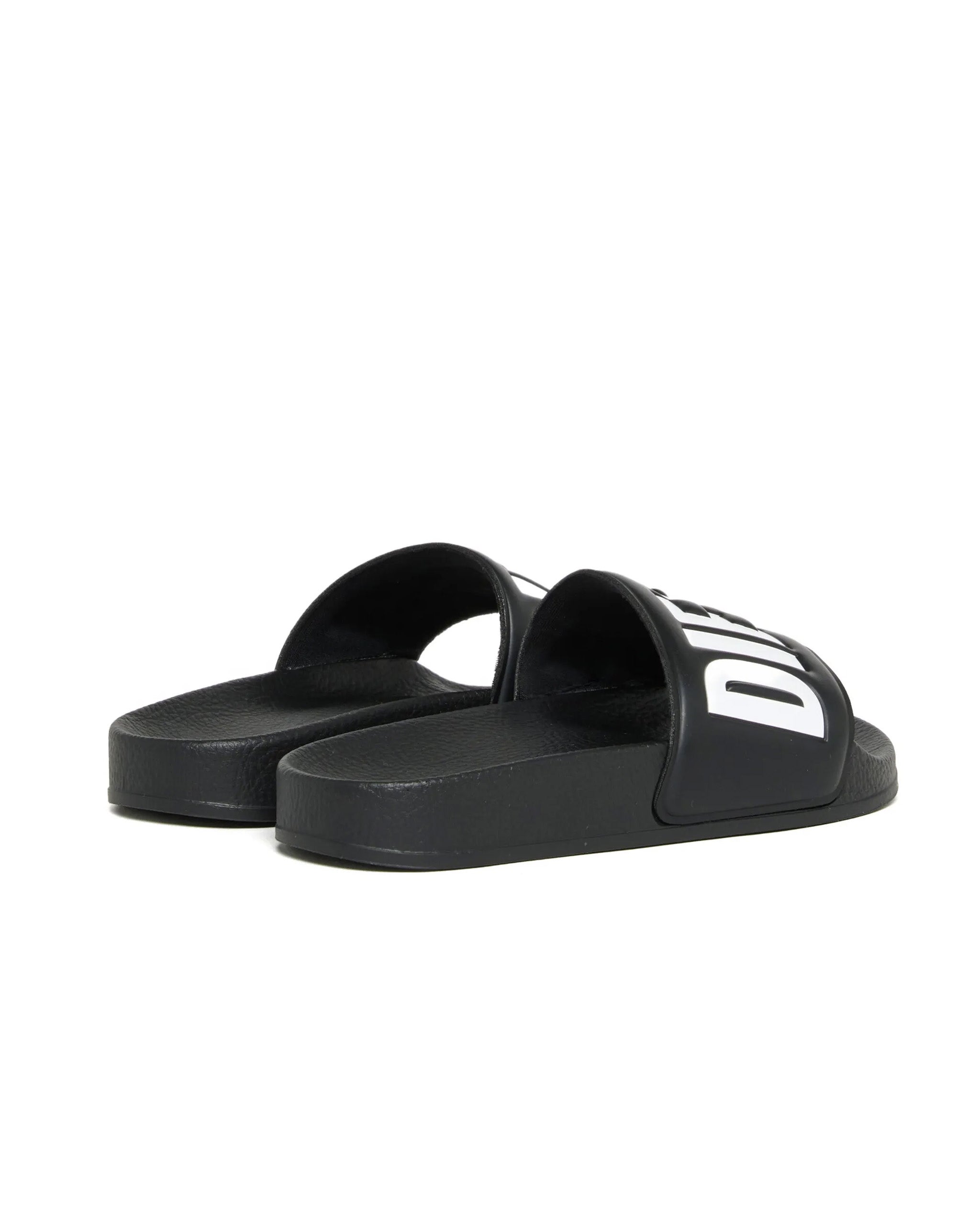 Diesel Kids Ciabatta Nero con Logo Bianco Unisex