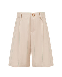 Fay Kids Bermuda Beige con Pence e Righe a Contrasto per Bambini