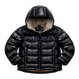 Blauer Kids Giubbino Nero con Cappuccio e Polsini con Strappo ANSEL JUNIOR per Bambini