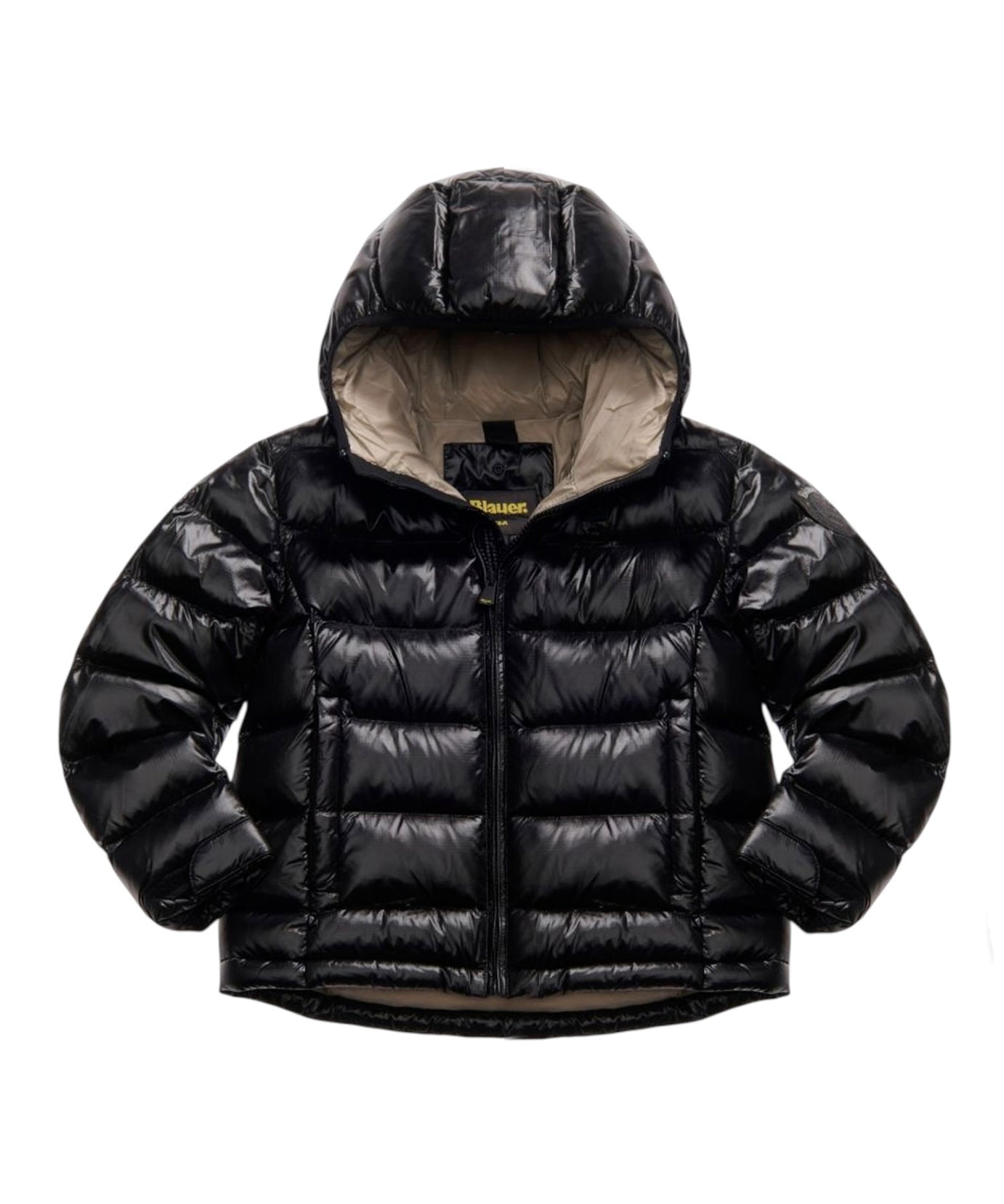 Blauer Kids Giubbino Nero con Cappuccio e Polsini con Strappo ANSEL JUNIOR per Bambini