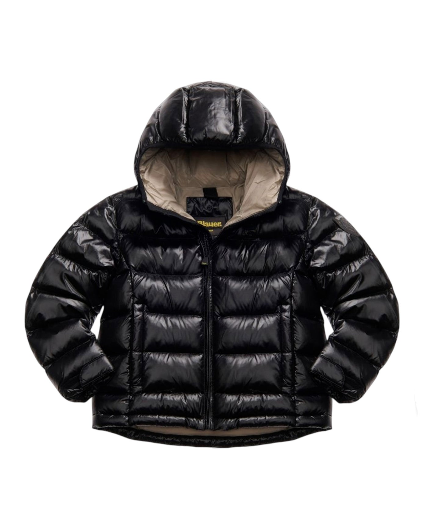 Blauer Kids Giubbino Nero con Cappuccio e Polsini con Strappo ANSEL JUNIOR per Bambini