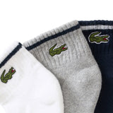 Lacoste Kids Calzini Bianco Grigio e Blu con Logo per Neonati
