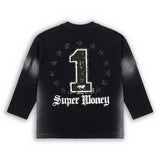 ART SUPER MONEY Kids T-shirt Stampa Labbra Rosso Nere per Bambini