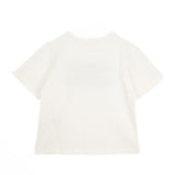 Elisabetta Franchi La Mia Bambina T-shirt Avorio con Logo Effetto Metallico oro per Bambine