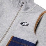 Diesel Kids Felpa con Cappuccio e Zip Grigia per Neonati (dettaglio)